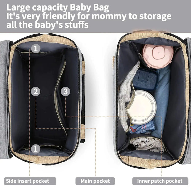 Diaper Bag With Inbuilt Crib