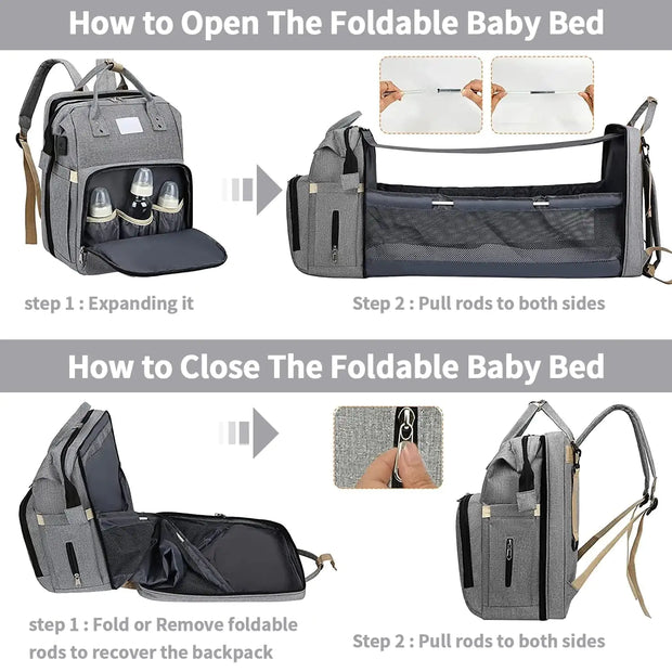 Diaper Bag With Inbuilt Crib